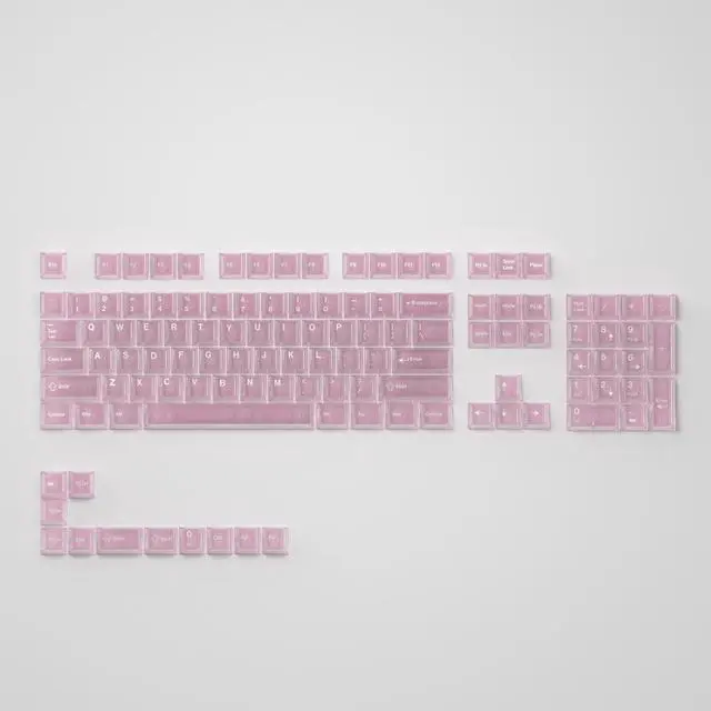 Main image of Transparent keycaps / Foggy-glossy matte keycaps made of PC material with engraved characters. Height suitable for wooting.