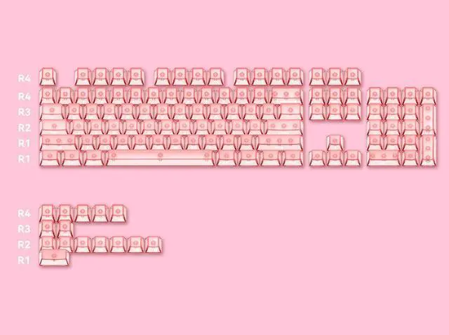 Main image of Transparent keycaps / Foggy-glossy matte keycaps made of PC material with engraved characters. Height suitable for wooting. Fog Translucent - Top Fog Translucent - Side Printed Characters