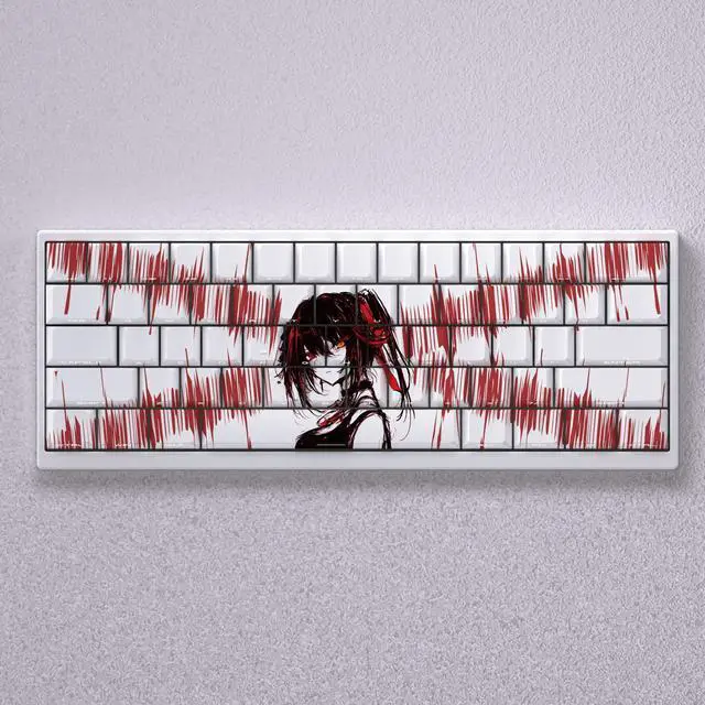 Alt view image 2 of 5 - Shi Qi's wild three-point shot with a secondary dimensional theme, highly detailed side engraving with transparent PBT material, compatible with 60, 65, 68, 75, 87 - 98 shots.