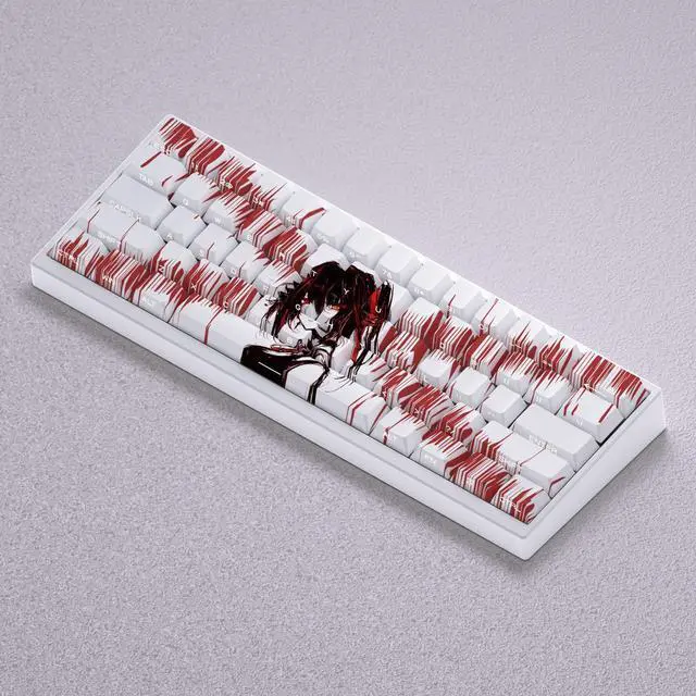 Alt view image 3 of 5 - Shi Qi's wild three-point shot with a secondary dimensional theme, highly detailed side engraving with transparent PBT material, compatible with 60, 65, 68, 75, 87 - 98 shots.