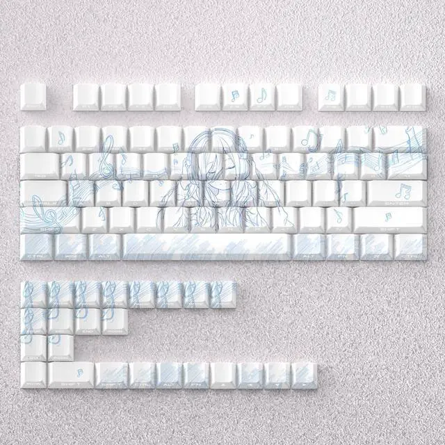 Alt view image 3 of 5 - Three-Nine keycaps with a 2D theme, highly embossed with transparent PBT on the sides, compatible with 60, 65, 68, 75, and 87.