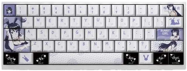 Main image of Sakino Mashiko Keycap with 2D theme, highly detailed side engraving, transparent PBT material, compatible with 60, 65, 68, 75