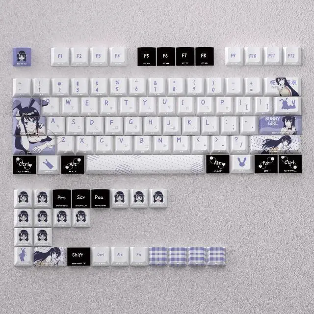 Alt view image 5 of 5 - Sakino Mashiko Keycap with 2D theme, highly detailed side engraving, transparent PBT material, compatible with 60, 65, 68, 75