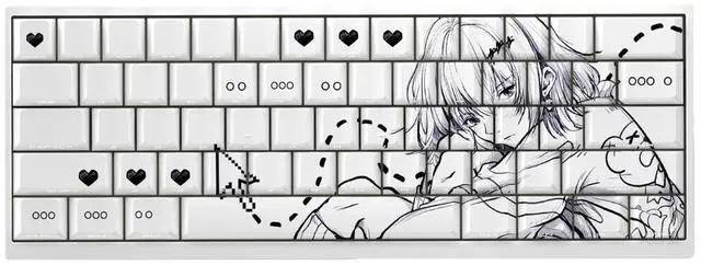 Main image of Rasaki original keycaps with transparent backlighting on the side, made of PBT, compatible with ATK68, American Addi Lion Fire68, and MAD60.