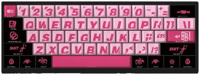 Main image of Bad Sweet Keycap with transparent backlighting on the side, made of PBT material, compatible with 60, 65, 68, 75, and 87 keyboards.