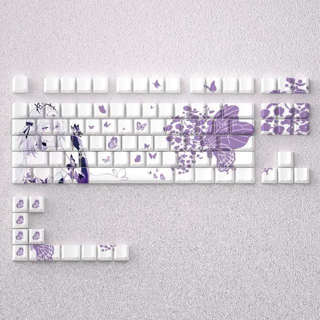 Alt view image 2 of 2 - Xiaoti Keycap 2D height five-sided thermal vapor deposition PBT compatible with 60-65-68-75-87 keyboards Side-cut transparent version-only compatible with 60.65. 68.75.87 configurations