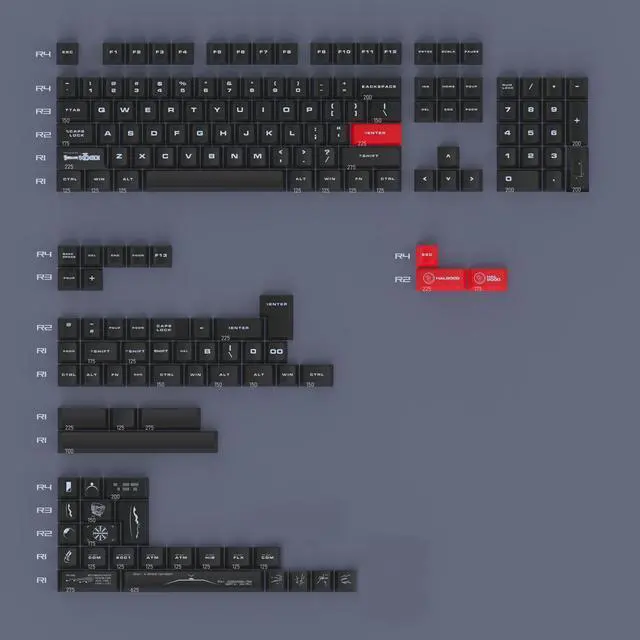 Main image of Space exploration keycaps in black, with high PBT material, custom-made and compatible with VXE75, VGN, NEW M87, etc.