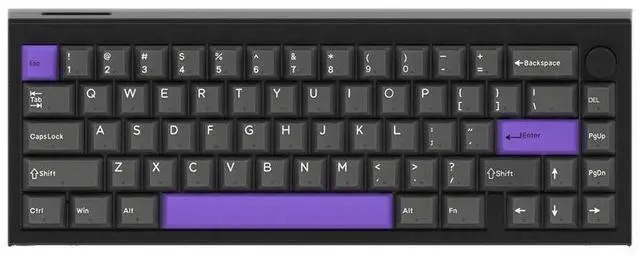 Main image of The black semi-permeable keycaps are produced through a secondary injection molding process, which is suitable for mechanical keyboards of models 75/87/98/108.