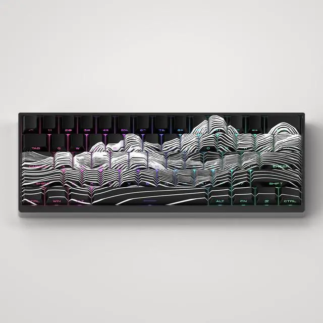 Alt view image 5 of 5 - High-altitude keycap with transparent side engraving. Side light transmission is suitable for American Lion MAD60 and MAD68. white