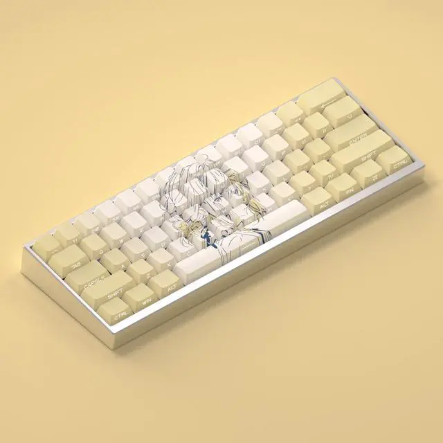 Alt view image 2 of 4 - Violette Keycap 2D Keycap Theme Keycap with Light Transmission on the Side 60, 68, 87 Keycaps with Magnetic Axes