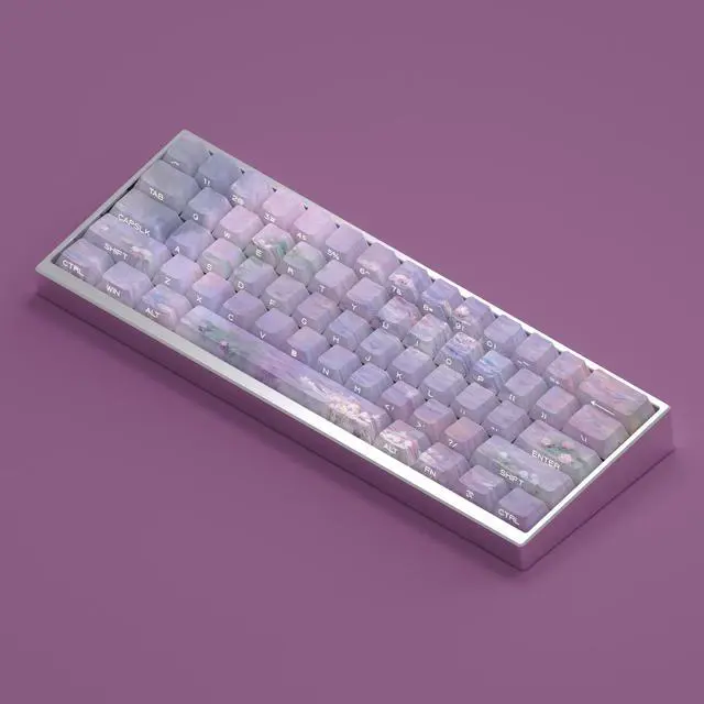 Alt view image 5 of 5 - The keycap of the water lily model is engraved with a transparent part that is highly compatible with sizes 61, 65, 68, 75, 87, 98, and 104. The price is ¥98.