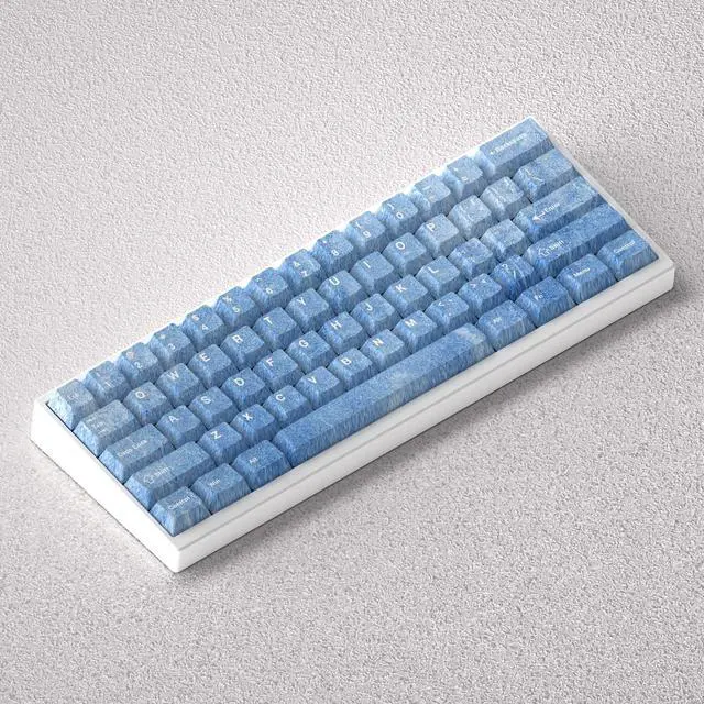 Alt view image 4 of 5 - Anti-mist blue keycap made of PBT material, with a high height, is fully opaque and is compatible with 60, 65, and 68 keyboards.