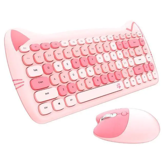 Main image of M800 Wireless Set Keyboard and Mouse Cute Cat Punk Office Set Mouse + Keyboard