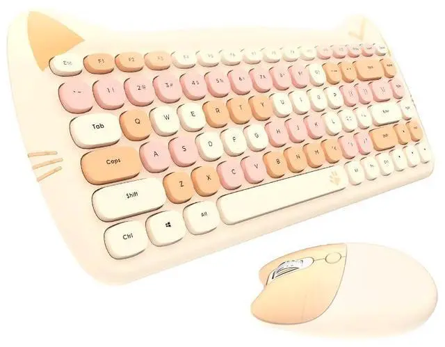 Alt view image 2 of 5 - M800 Wireless Set Keyboard and Mouse Cute Cat Punk Office Set Mouse + Keyboard