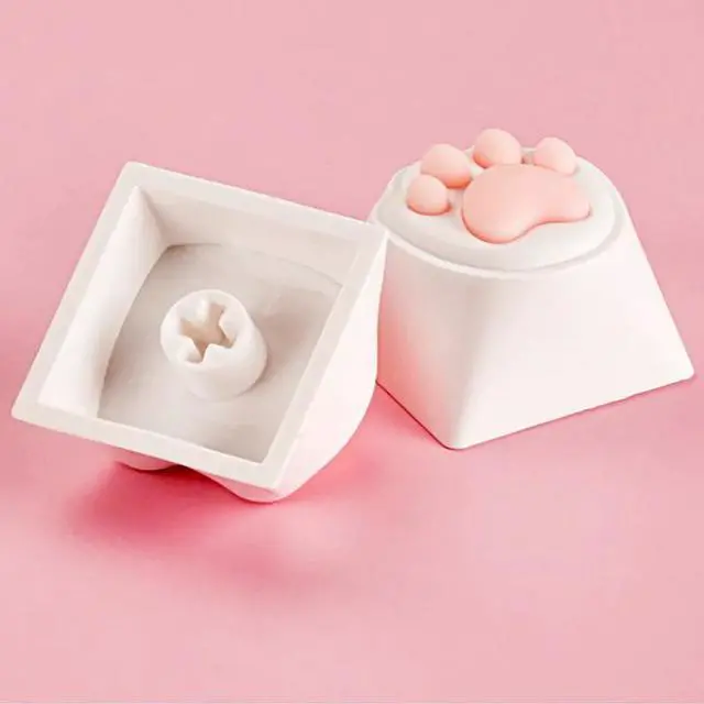 Alt view image 4 of 5 - Attack Shark cat paw keycaps, cat bottom, resin single-sphere silicone skin-friendly, mechanical keyboard keycaps(4 pieces of cat paw silicone keycaps yellow)