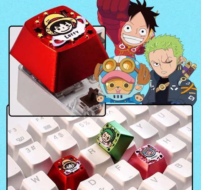 Alt view image 5 of 6 - Captain Zoro Official Metal Keycaps for Luffy and Chao Ba Cartoon Mechanical Customized Magnetic Shaft Gaming Keyboard Keycaps The Q-version of Jia Ba