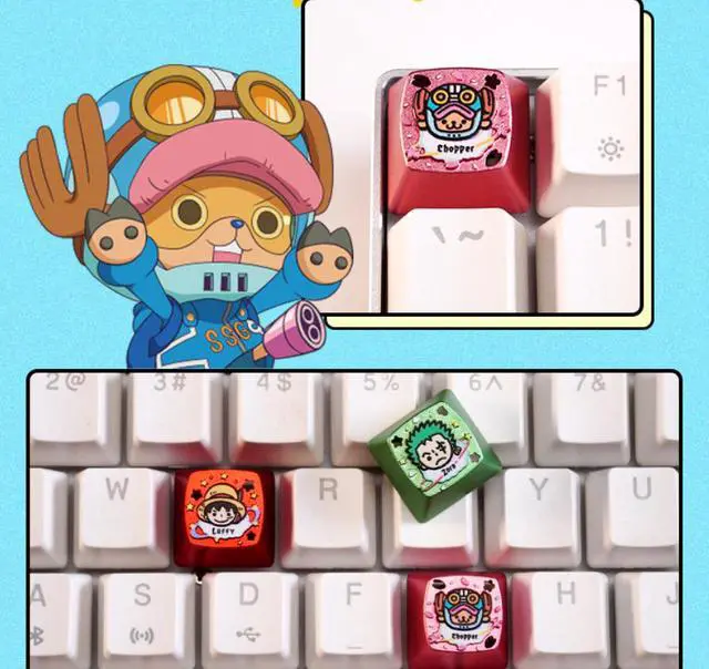 Alt view image 6 of 6 - Captain Zoro Official Metal Keycaps for Luffy and Chao Ba Cartoon Mechanical Customized Magnetic Shaft Gaming Keyboard Keycaps The Q-version of Jia Ba