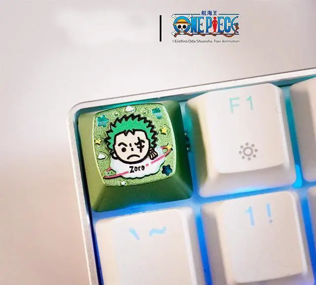Alt view image 4 of 6 - Captain Zoro Official Metal Keycaps for Luffy and Chao Ba Cartoon Mechanical Customized Magnetic Shaft Gaming Keyboard Keycaps The Q-version of Jia Ba