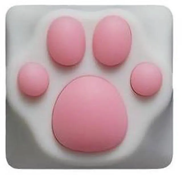 Alt view image 3 of 7 - Multicolored cute cat-shaped keycaps Cat paw keycaps mechanical keyboard with ABS silicone keycaps White limestone