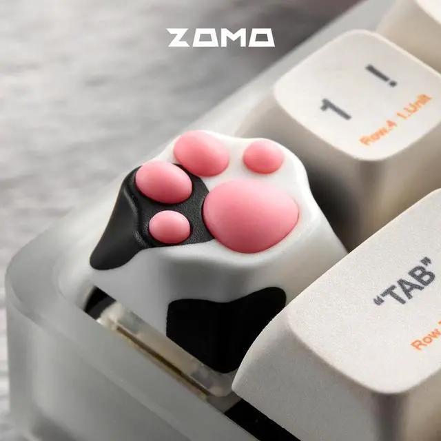 Alt view image 5 of 7 - Multicolored cute cat-shaped keycaps Cat paw keycaps mechanical keyboard with ABS silicone keycaps White limestone