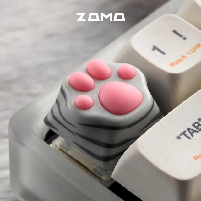 Alt view image 4 of 7 - Multicolored cute cat-shaped keycaps Cat paw keycaps mechanical keyboard with ABS silicone keycaps White limestone