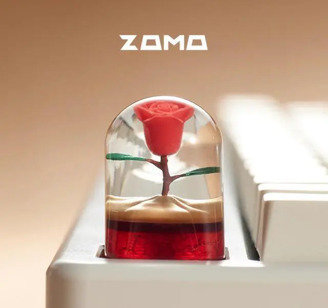 Main image of Original design 3D-printed little prince rose elephant metal keycaps compatible with magnetic axis mechanical keyboard