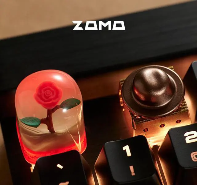 Alt view image 3 of 6 - Original design 3D-printed little prince rose elephant metal keycaps compatible with magnetic axis mechanical keyboard Hat key cap