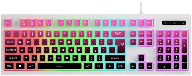 Main image of Color-matched wired gaming keyboard with glowing RGB optical technology for gaming and esports, featuring a cool and stylish appearance and high performance.