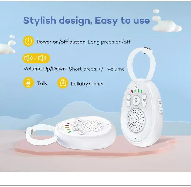 Alt view image 2 of 7 - WUSU ABM01 Lullaby Baby Walkie-Talkie Baby Monitor Baby Care Device Two-Way Communication Baby Guardian Device