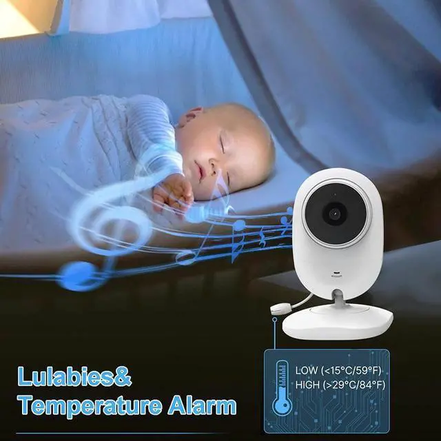 Alt view image 4 of 7 - SP218 Wireless Baby Monitor Smart Baby Monitor Cradle Song Baby Care Device Child Camera