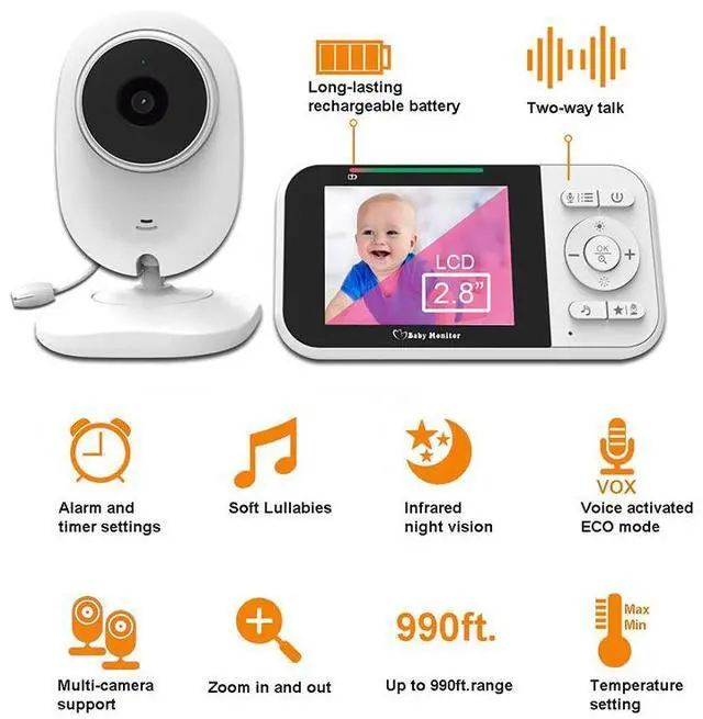 Alt view image 6 of 7 - SP218 Wireless Baby Monitor Smart Baby Monitor Cradle Song Baby Care Device Child Camera