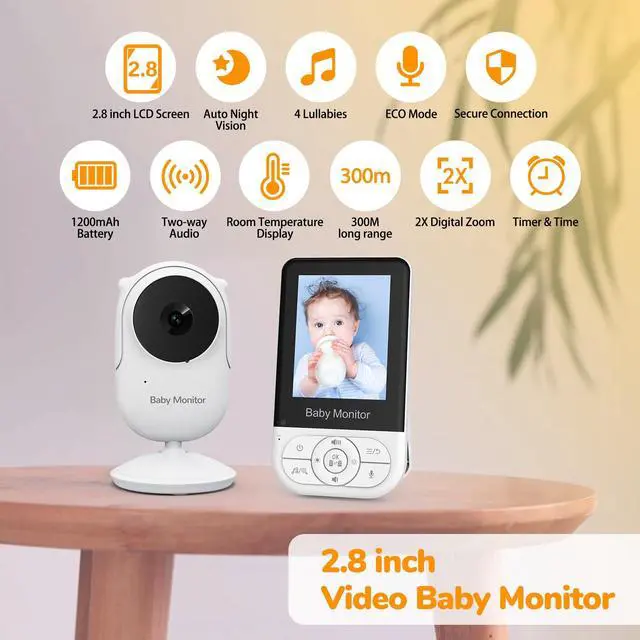 Alt view image 6 of 7 - MC628B 2.8-inch baby monitor - Wireless with screen voice communication baby monitor - Baby care device