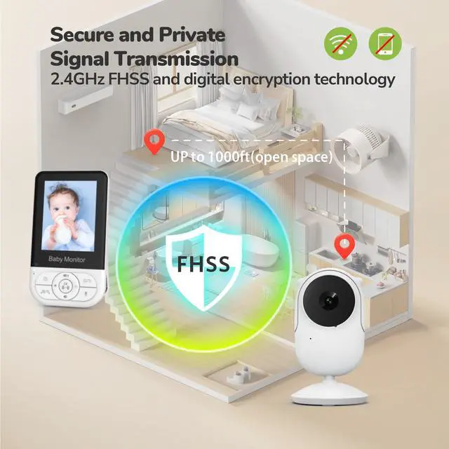 Alt view image 5 of 7 - MC628B 2.8-inch baby monitor - Wireless with screen voice communication baby monitor - Baby care device