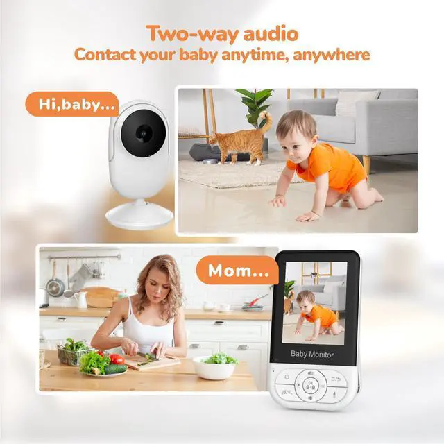Alt view image 7 of 7 - MC628B 2.8-inch baby monitor - Wireless with screen voice communication baby monitor - Baby care device