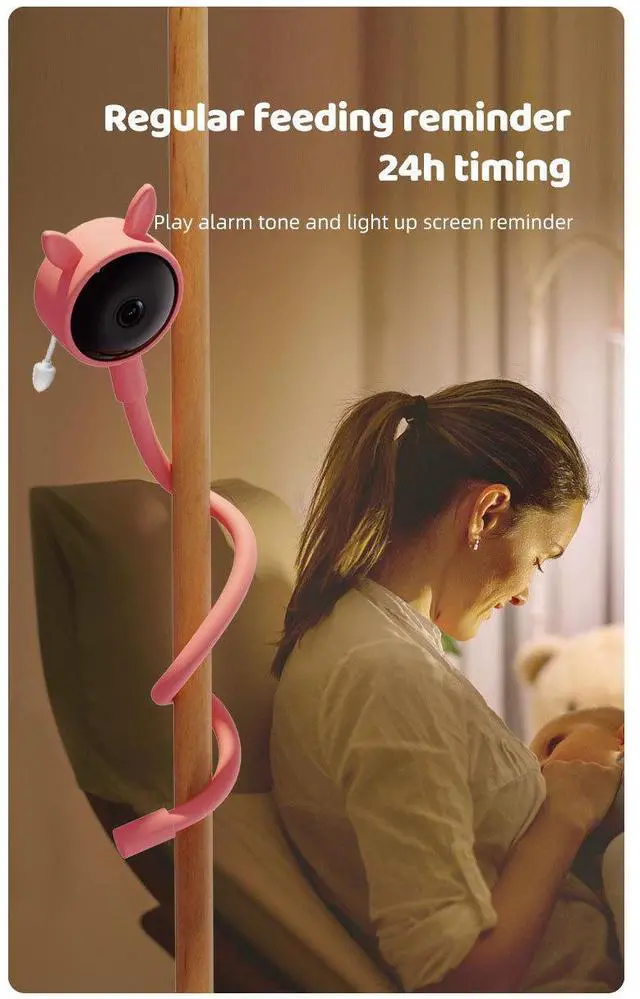 Alt view image 2 of 7 - C11 Baby Monitor - Doodle Smart Home High-Definition Camera Wireless Baby Surveillance System Baby Care Device blue 125G SD card pink