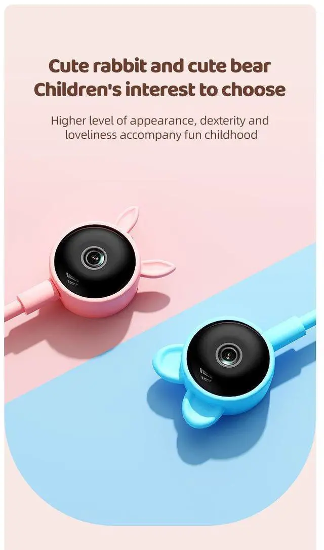 Alt view image 3 of 7 - C11 Baby Monitor - Doodle Smart Home High-Definition Camera Wireless Baby Surveillance System Baby Care Device blue 125G SD card pink