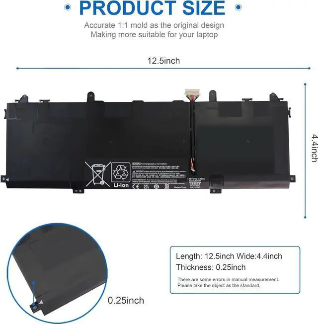 Alt view image 3 of 4 - SU06XL L29184-005 Laptop Battery for HP Spectre X360 Convertible 15-df0xxx 15-df1xxx 15-df0033dx 15-df1033dx 15-df0069nr 15t-df100 15-df1043dx 15-df1043dx 15-df0013dx 15-DF 15T-DF L29048-271 SU06084XL
