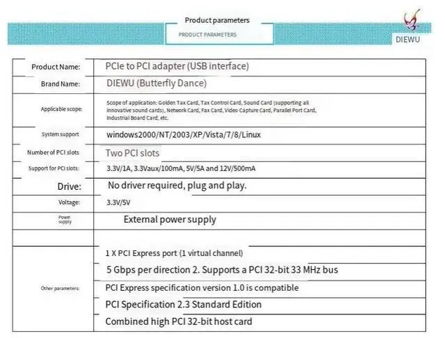 Alt view image 5 of 7 - PCIe to 2 x PCI Adapter Card, PCI-e to PCI Expansion Card, Supports Capture Card, Tax Card, Creative Sound Card, USB Interface PCIe
