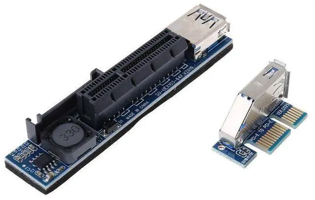 Alt view image 2 of 7 - PCIe x1 to x4 Extension Cable PCIe 3.0 Riser Adapter for Network Card Expansion Card