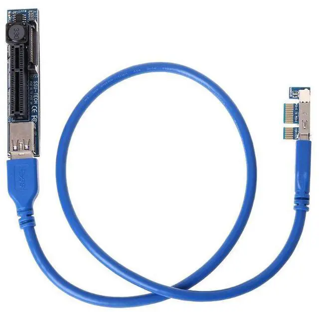 Alt view image 4 of 7 - PCIe x1 to x4 Extension Cable PCIe 3.0 Riser Adapter for Network Card Expansion Card