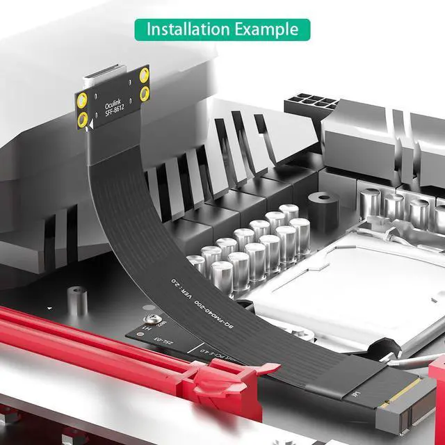 Alt view image 5 of 5 - M.2 to Oculink Adapter Cable NVMe M.2 to SFF-8611 / SFF-8612, PCIe 4.0 Graphics Card Extension Cable