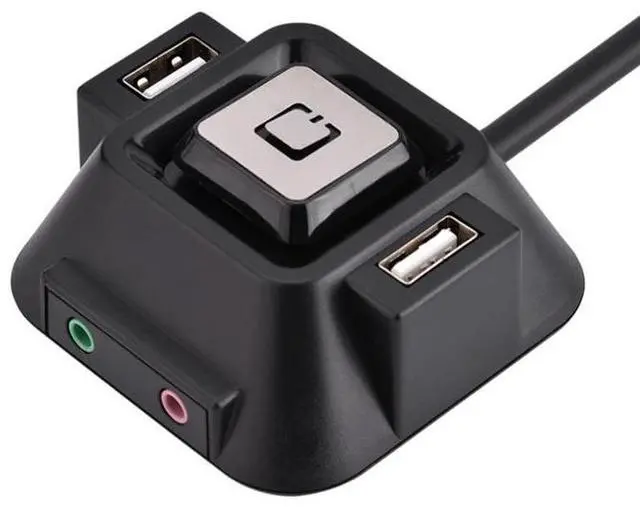 Alt view image 2 of 4 - Desktop Computer Power Switch for Internet Cafe, Dual Audio Ports, Remote Control