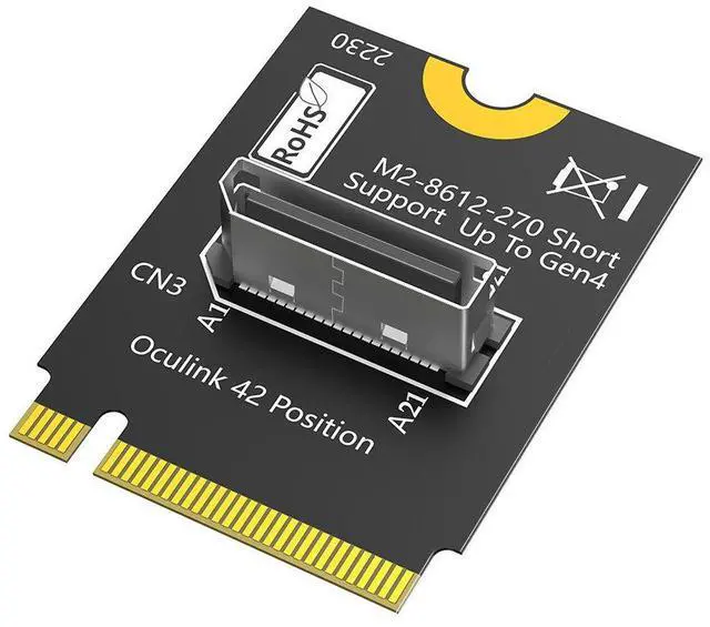 Main image of NVMe M.2 Key M to Oculink Adapter SFF-8611 / SFF-8612, PCIe x4 4.0 Converter