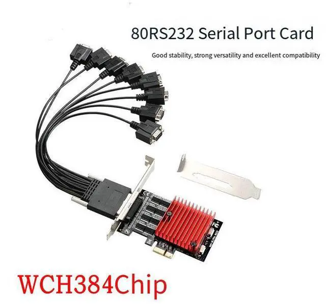 Alt view image 3 of 7 - PCIe x1 to 8-Port RS232 Serial Card PCIe to 8-port COM Expansion Adapter for Desktop PC, WCH384