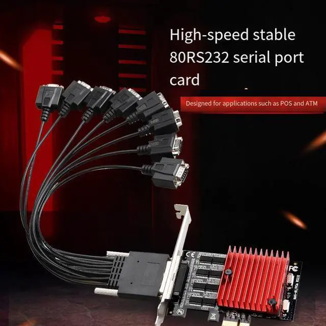 Alt view image 4 of 7 - PCIe x1 to 8-Port RS232 Serial Card PCIe to 8-port COM Expansion Adapter for Desktop PC, WCH384