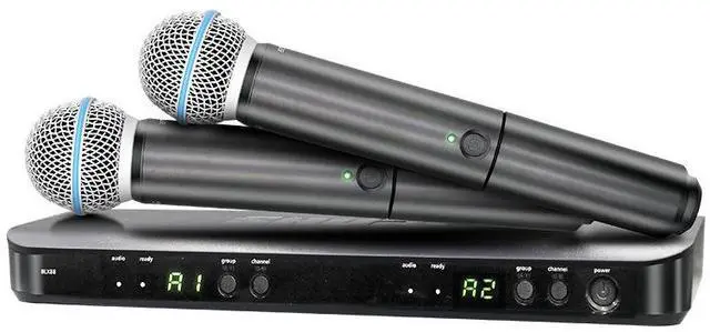 Alt view image 2 of 4 - BLX288/SM58 Wireless Handheld Microphone - One for Two - BETA58 Host Speaker Dynamic Microphone BLX288 with 58A