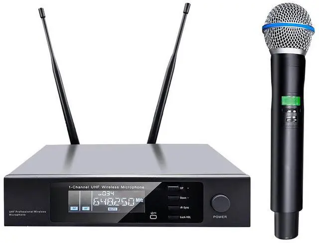 Alt view image 2 of 4 - One-to-one wireless microphone handheld UHF true diversity microphone stage conference professional home-use display battery capacity