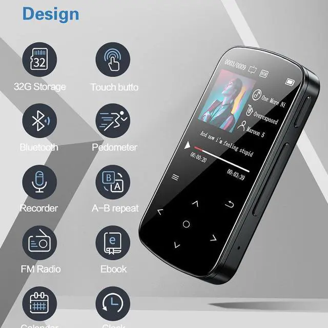 Alt view image 5 of 5 - 32GB high-definition screen cross-border best-selling portable sports style MP3 music player MP4 ultra-thin student-specific