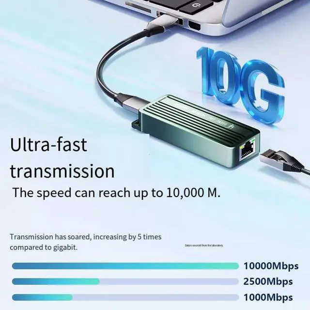 Alt view image 3 of 5 - USB C to 10Gb Ethernet Adapter, 10Gb Type C to Ethernet Adapter, Compatible with USB4 & Thunderbolt 5/4/3