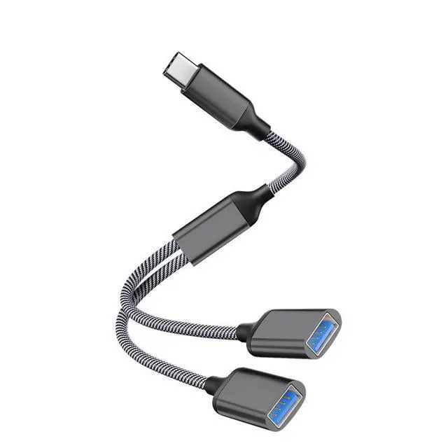 Alt view image 3 of 4 - Typec expansion dock, USB splitter expansion, multi-interface OTG converter, mobile phone and computer hub adapter, adapter for connecting devices USB Dual-Port OTG Adapter Black